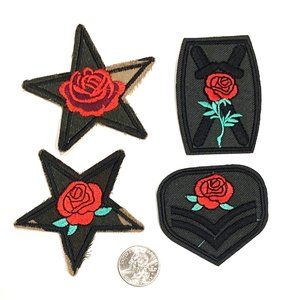 Rose Military Patch Iron On US Military Patches, DIY United States USA Armed